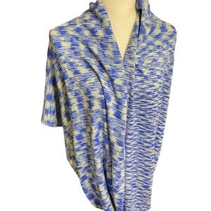 Boeing Acrylic Shawl Wrap Blue Gray With Metallic Threads